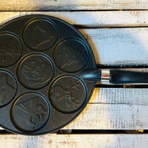 Nordic Ware Silver Dollar Pancake Pan with Christmas Holiday Themed Molds