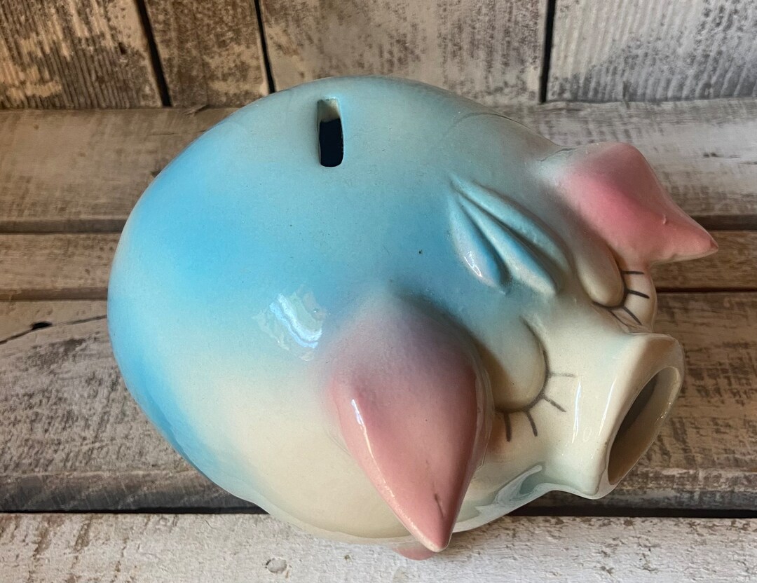 Vintage Corky Pig 1957 Ceramic Pig Bank by Hull, Collectible Pig Bank