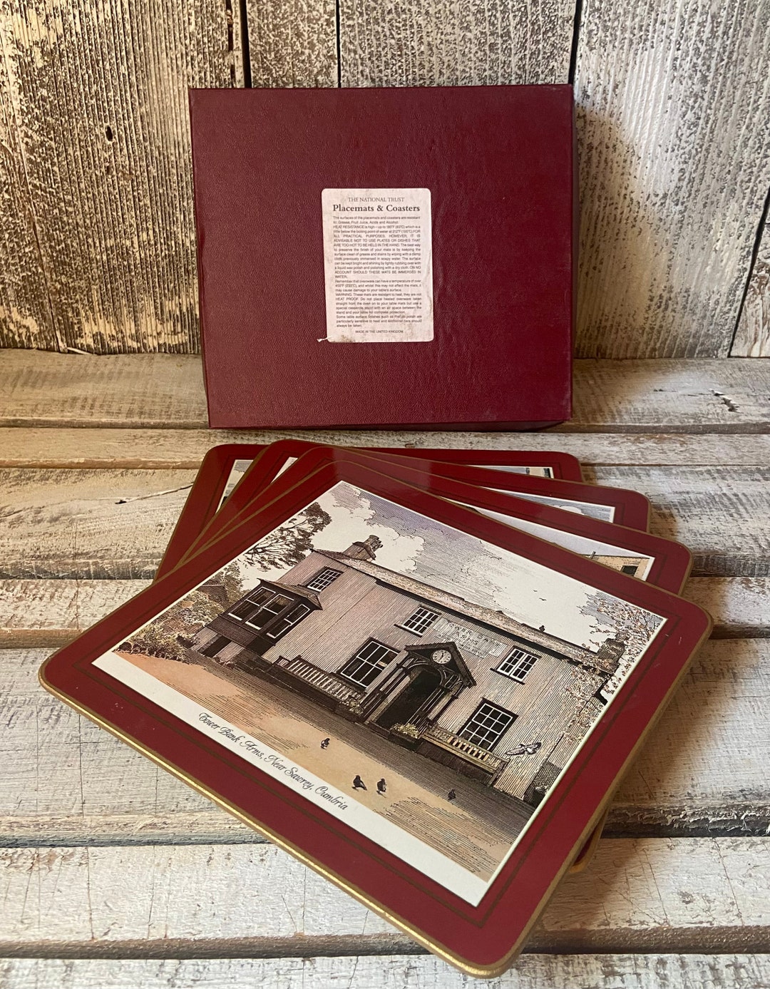 Vintage Placemats National Landmarks British Scenes X 6 in Box, Cork