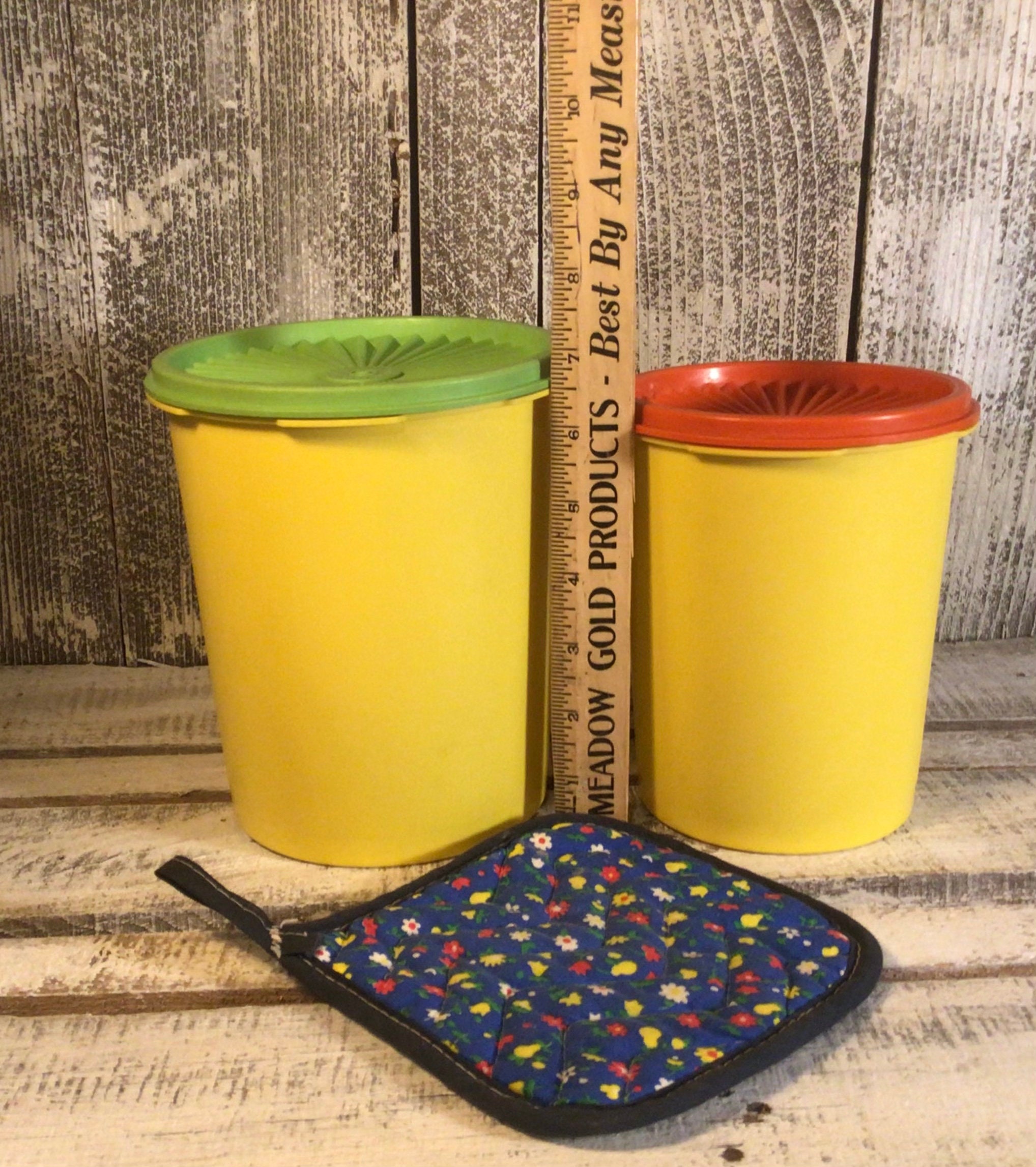 Vintage Tupperware Lunch Box 123 Abc's Yellow