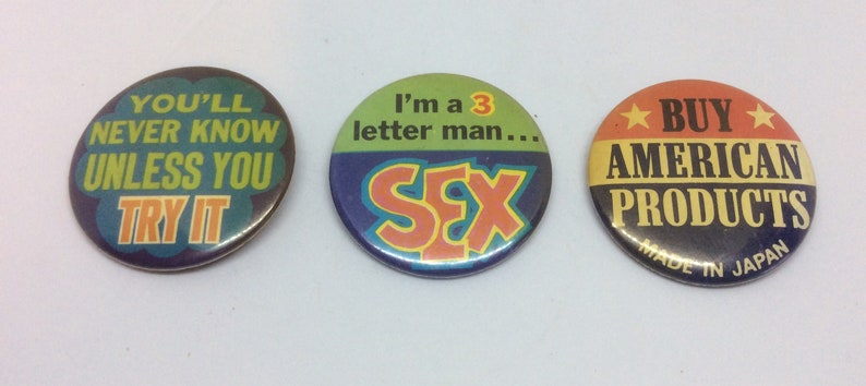 Bald is Beautiful Button, Hippie Boho Pins 9 Pin Back Button Pins from 1970s Backpack Clothing Accessories