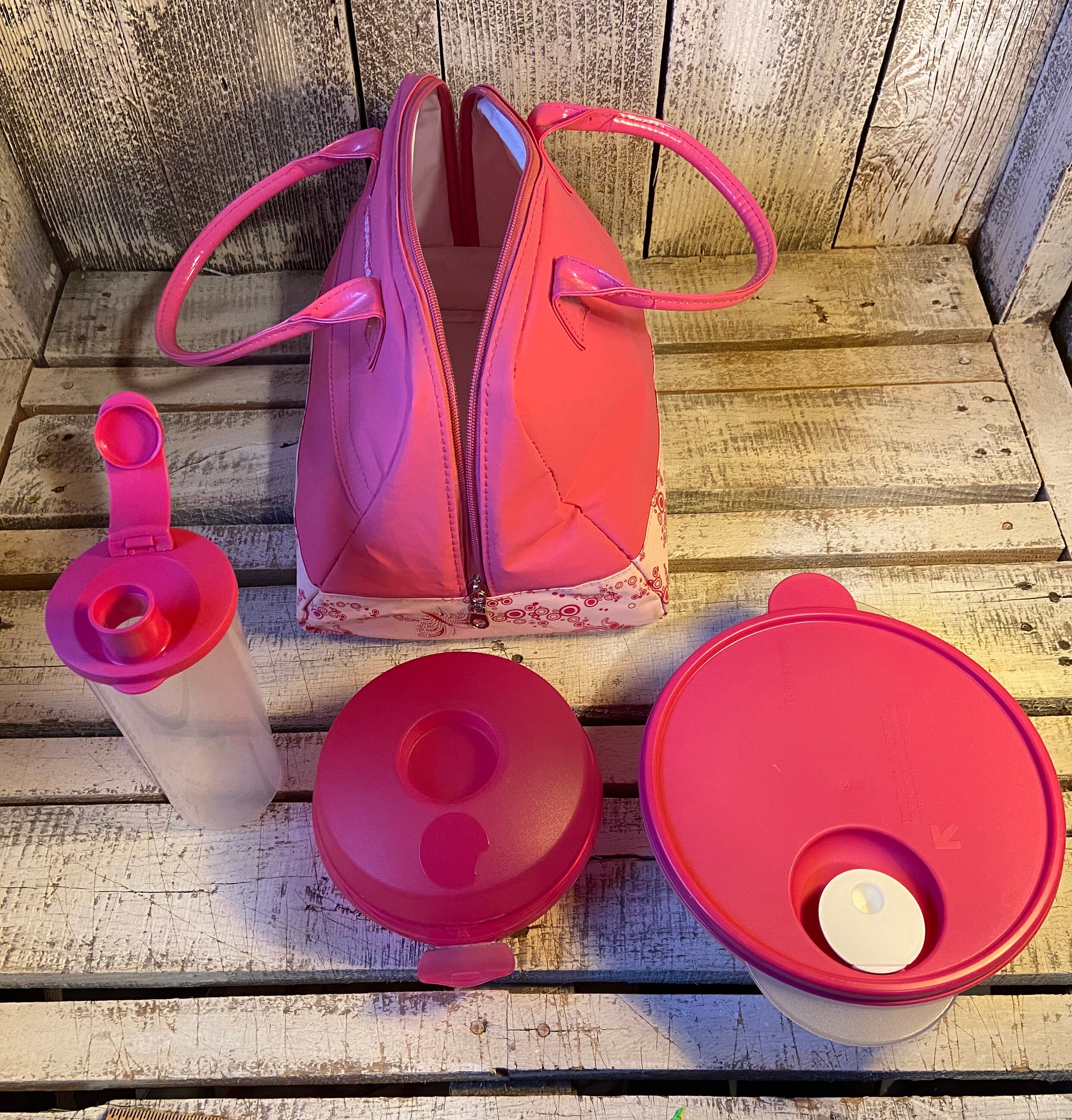 Tupperware Lunch Tote Set Bag Bottle Two Bowls - Etsy