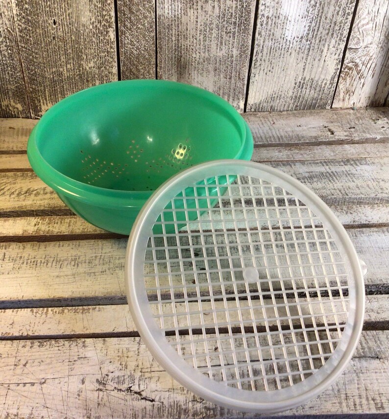 Vintage Tupperware Colander Strainer With Lid Jadeite Etsy