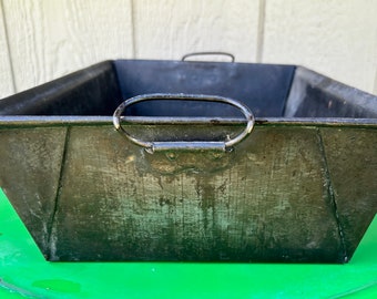 Vintage Large Baking Pan 15 x 10 Metal w Envelope Ends, Rustic Farmhouse Kitchen Decor