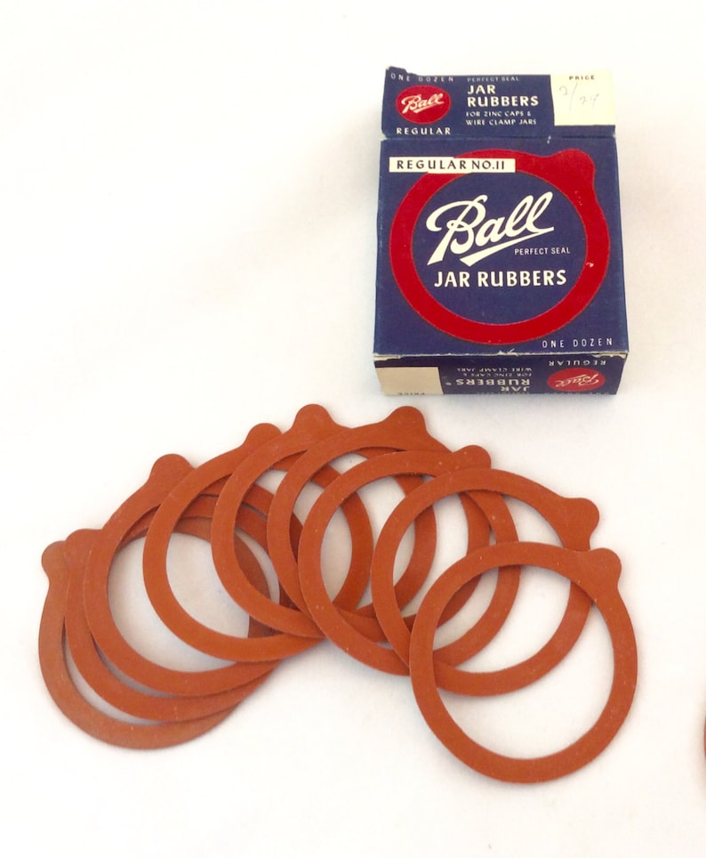 Vintage Ball Canning Jar Red Rubber Rings in Box Regular Etsy