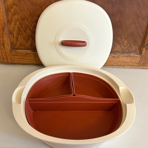 Vintage Tupperware Legacy Insulated Bowl with 3 Inserts and Lid # 3756-A, Microwavable Tupperware Container, Tupperware 5 Piece Container