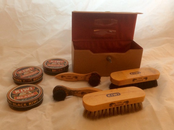 vintage kiwi shoe shine kit