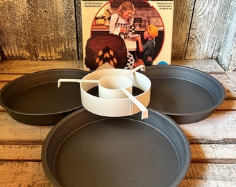 Vintage Checkerboard Cake Pan Set: USA Made, 4-Piece Baking Kit