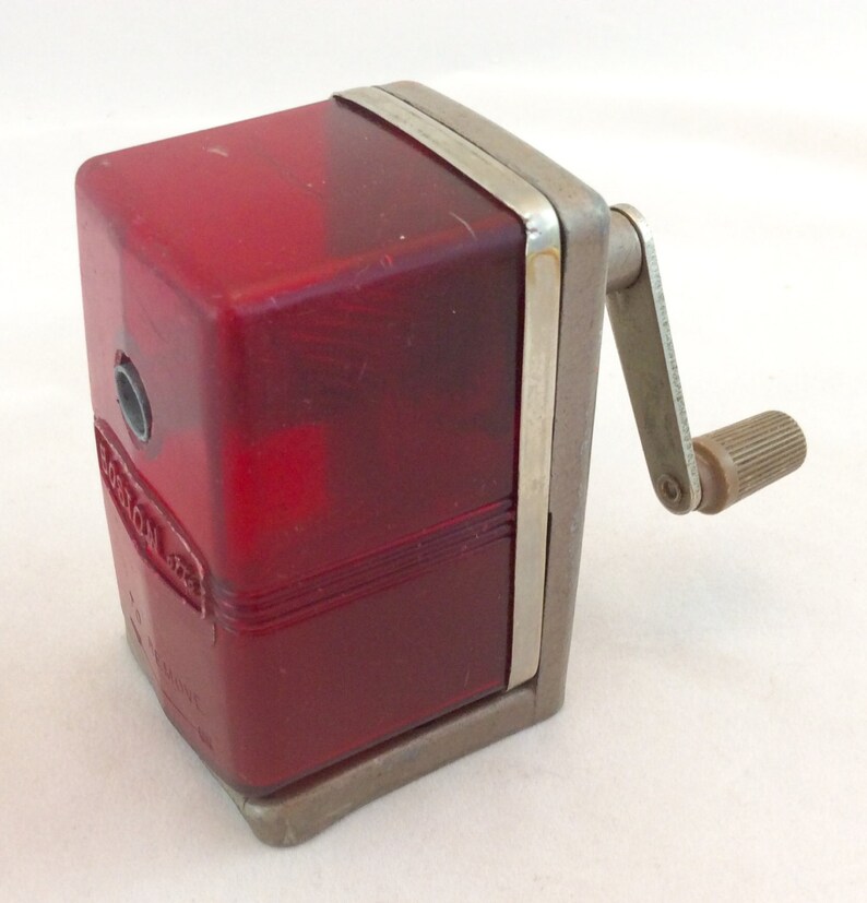 Vintage Pencil Sharpener Red Office Desk Wall Etsy