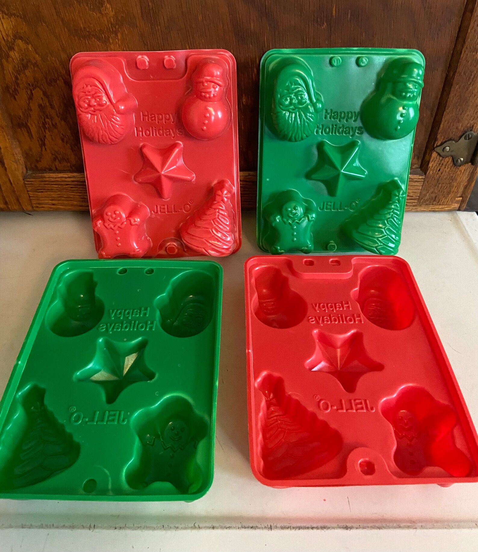 Vintage Christmas Jello Jigglers Molds X 4 Jello Christmas Etsy