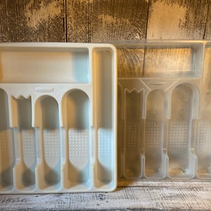 Vintage Rubbermaid Cutlery Drawer Tray w 6 Compartments # 2922, Your Choice of Silverware Drawer Organizer