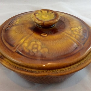 Vintage Stoneware Bean Pot Casserole Maurice of Calif DL700
