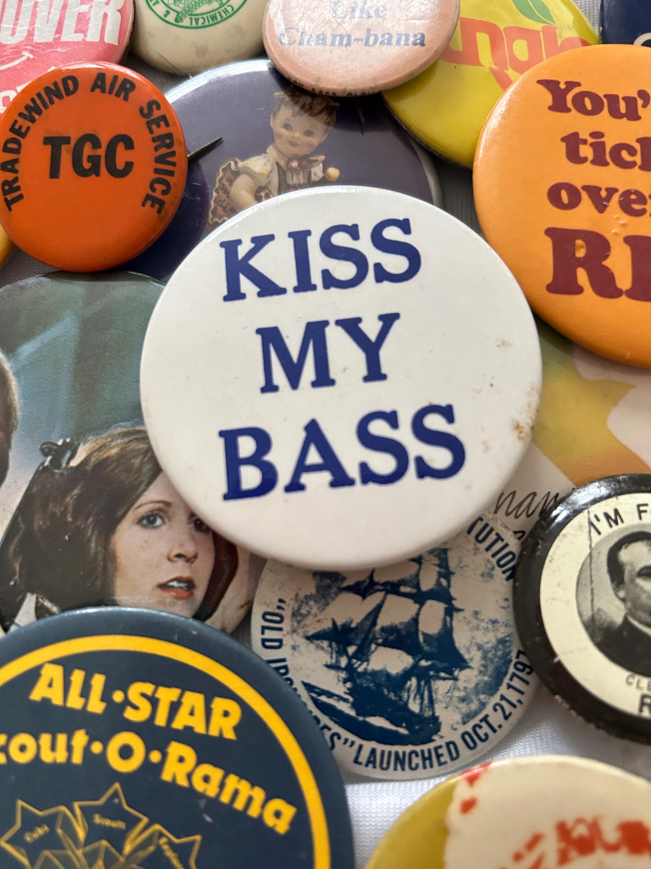 Vintage Pinback Button Collection: 1960s-90s Political, Comedy