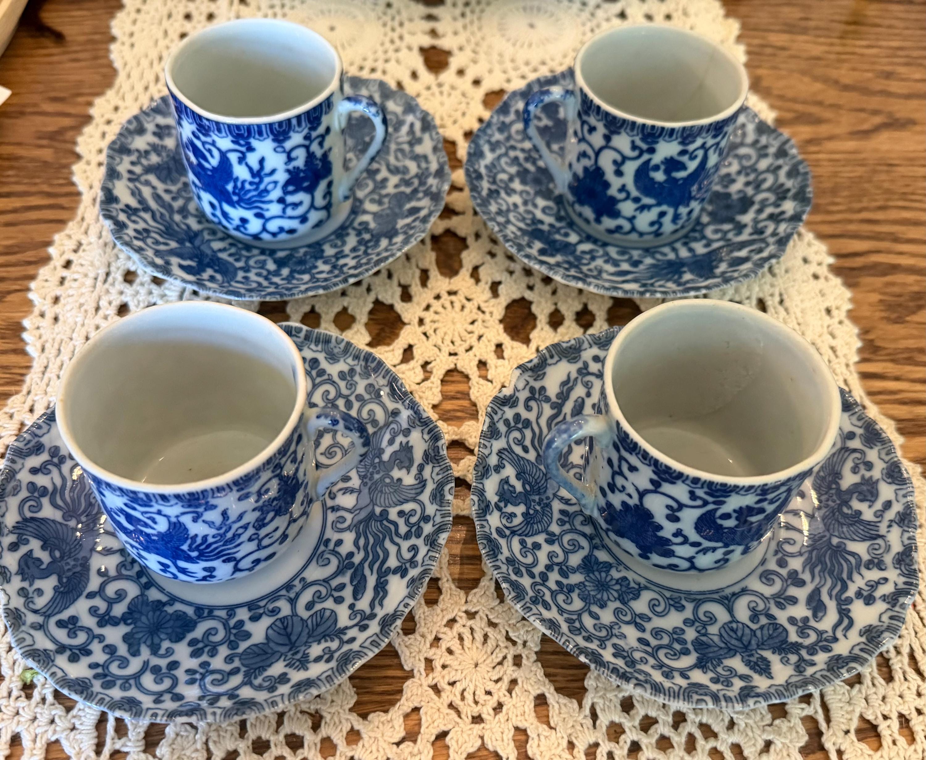 Antique Blue and White Cup - Etsy