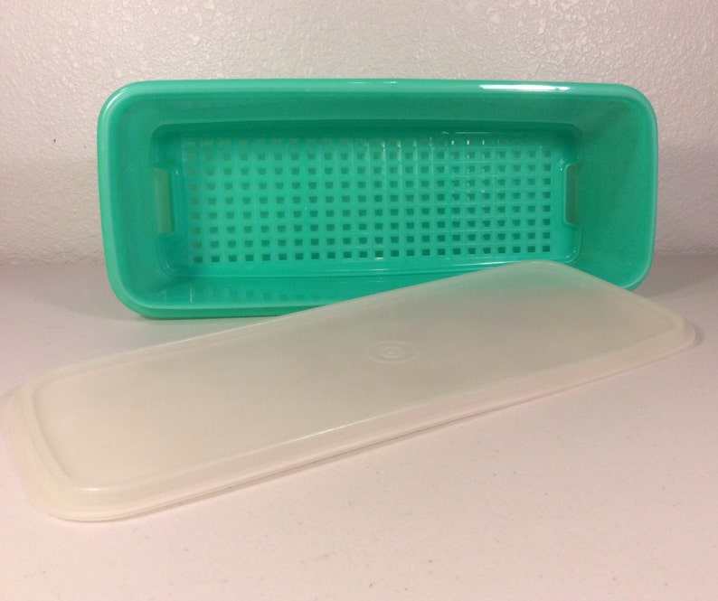 Vintage Green Tupperware Celery Keeper 3 Piece Jadeite Etsy