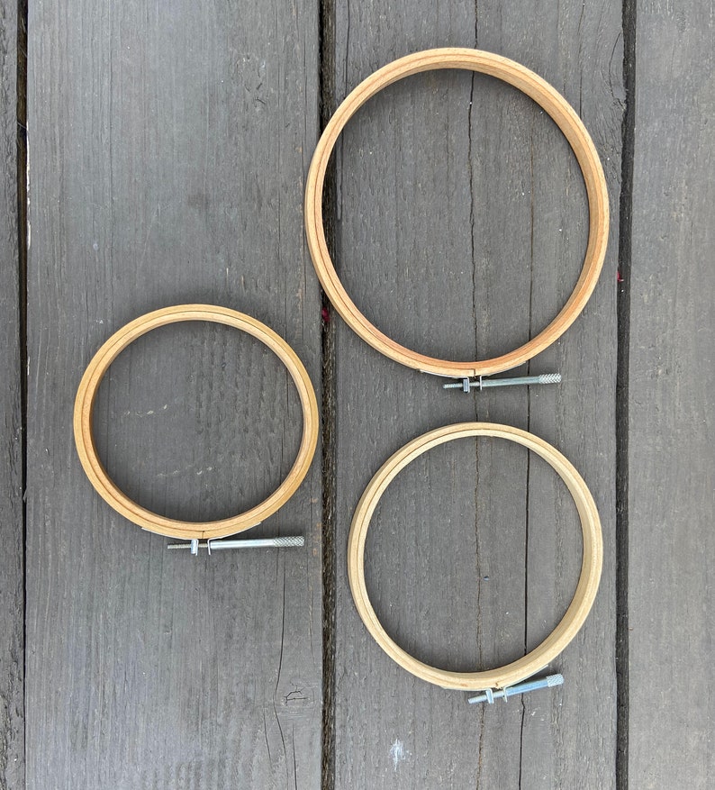 Vintage Wood Embroidery Hoops x 3 USA Made Graduated Round Etsy