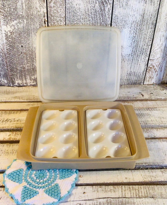 Vintage Tupperware Deviled Egg Tray 723, Tupperware Egg Storage Container,  Easter Egg Storage Display Tray 