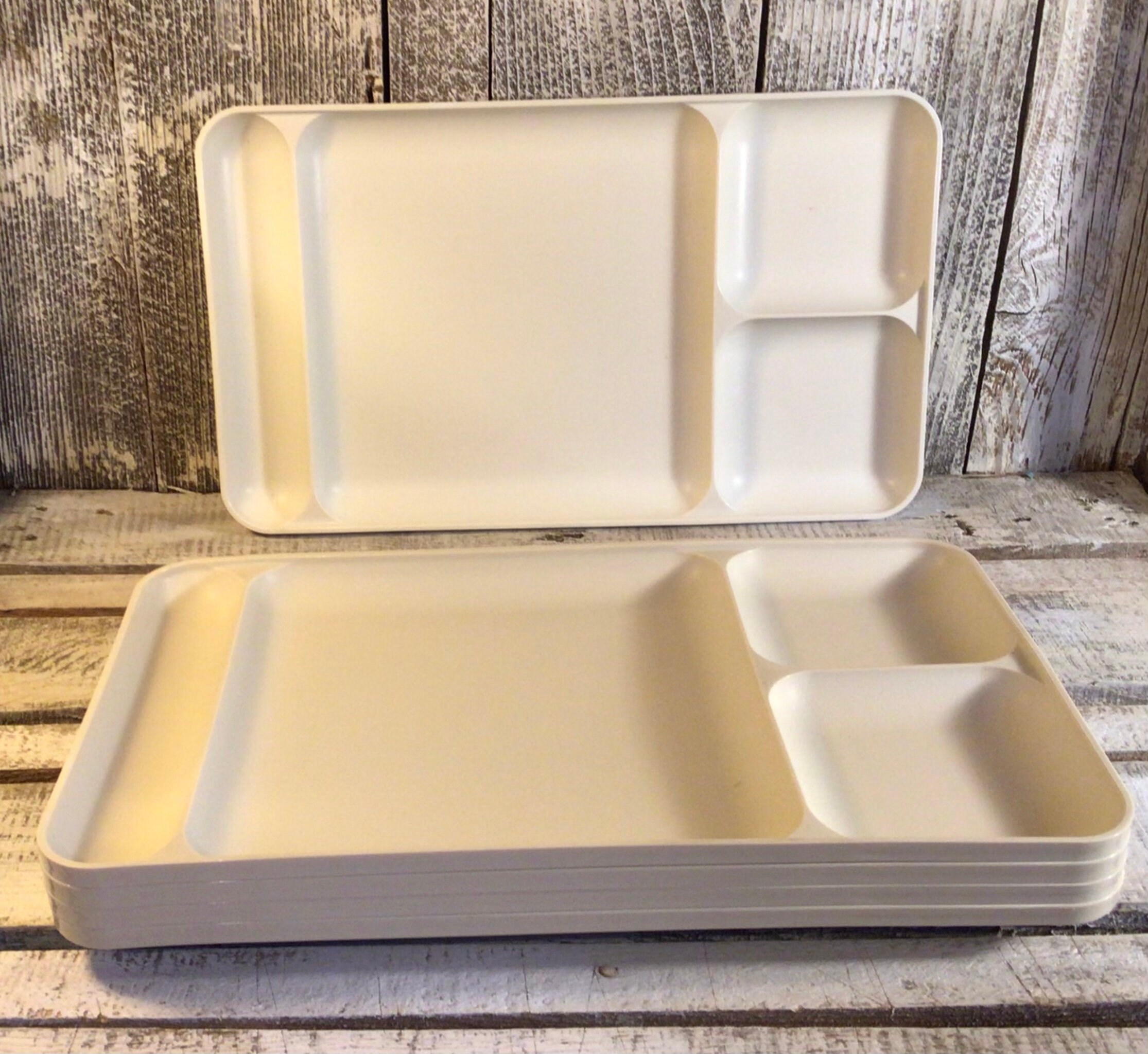 Set of Four Vintage Tupperware TV Trays / Lap Trays / Craft Trays