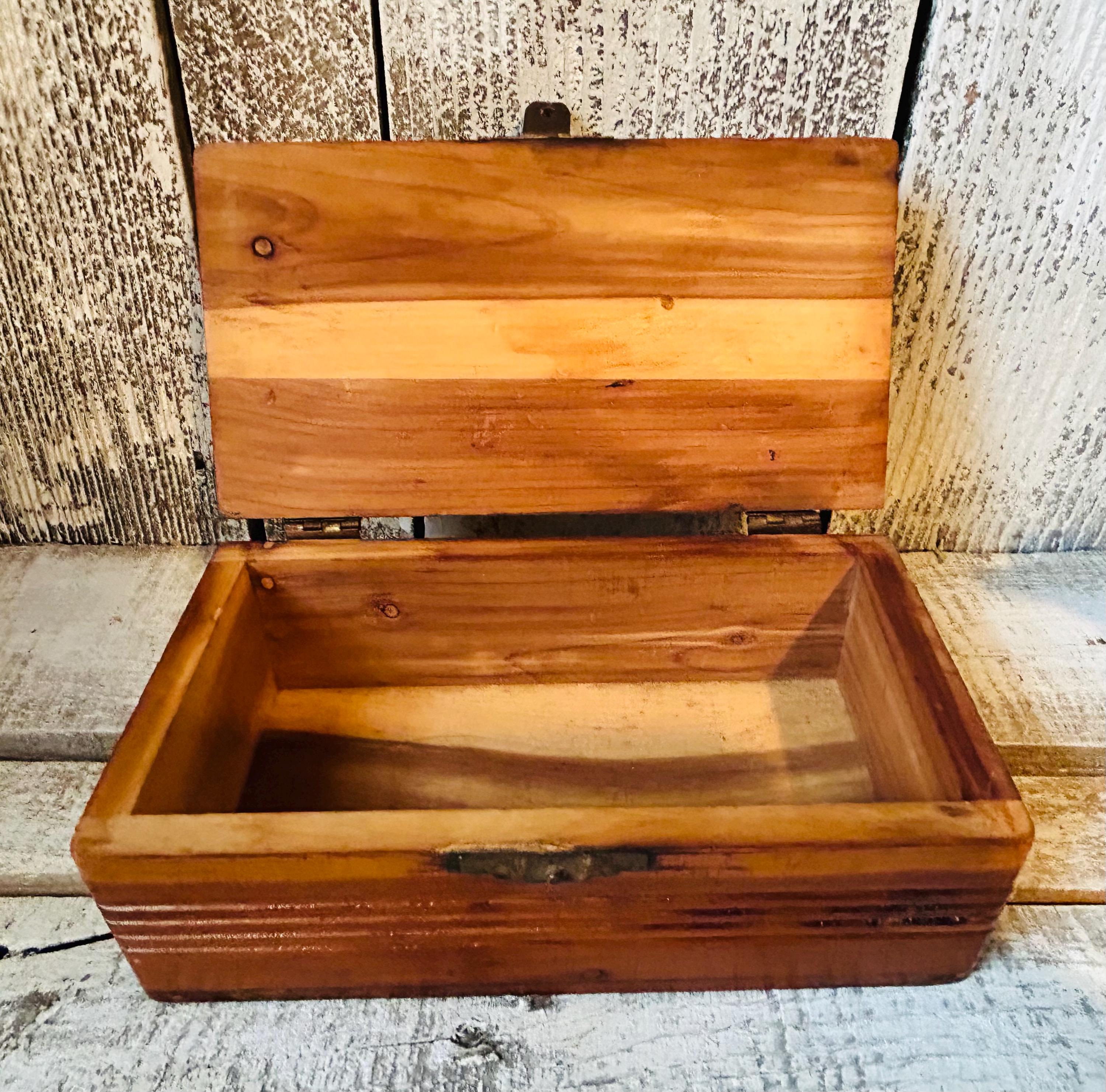 Vintage Wood Box 7 X 4”, Wood Storage Box, Wood Trinket Box