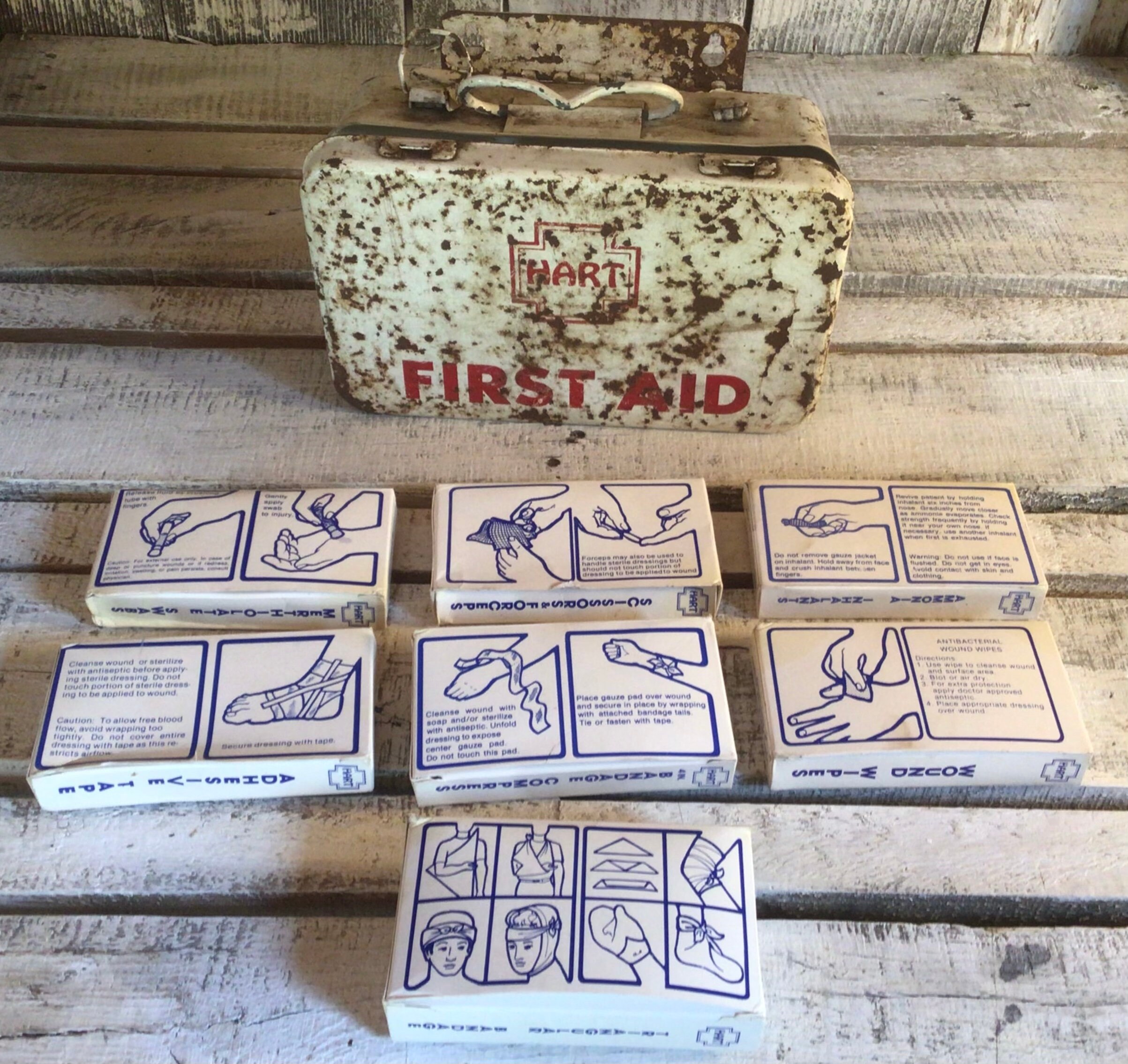 Vintage First Aid Kit Wall Hung Complete W First Aid