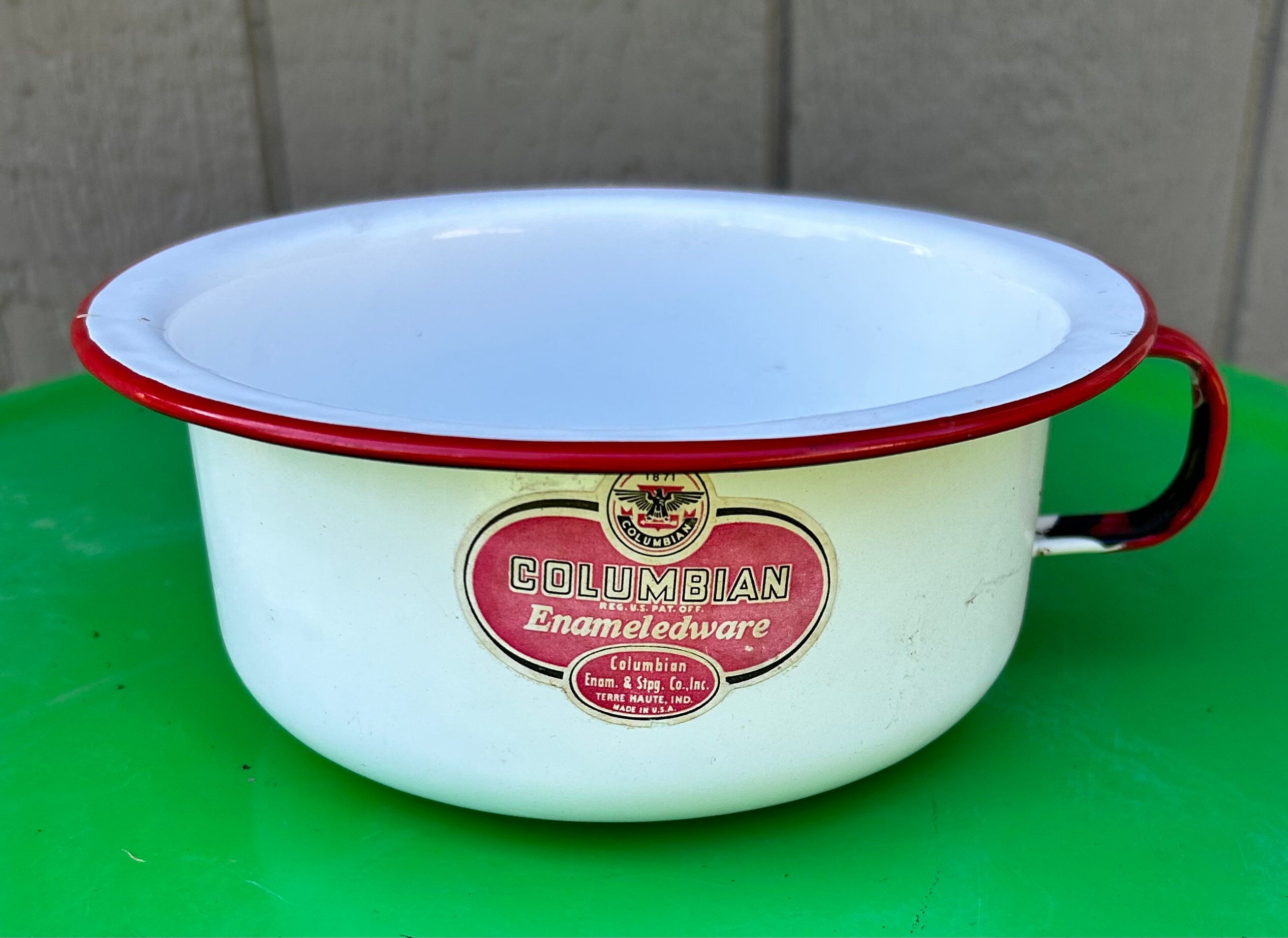 Vintage French Deep 2 Handled Beige Enameled Metal Cooking Pan With Lid,  Retro Enemelware Kitchen Decor From France, Enamel Cook Pot 