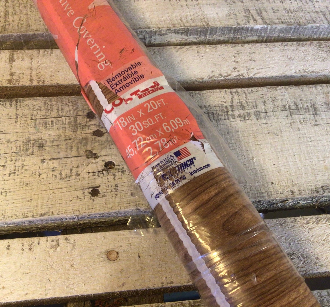 Vintage Self Adhesive Vinyl Shelf Paper Faux Wood Design Lt Etsy