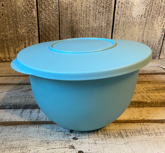 Vintage Tupperware Impressions Blue Bowl W Lid 3095, Tupperware