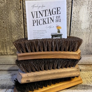 Vintage 3 Horsehair Shoe Brushes, Shoe Shine Brush Collection, Farmhouse Decor