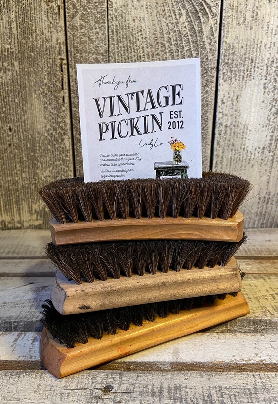 Vintage 3 Horsehair Shoe Brushes, Shoe Shine Brush