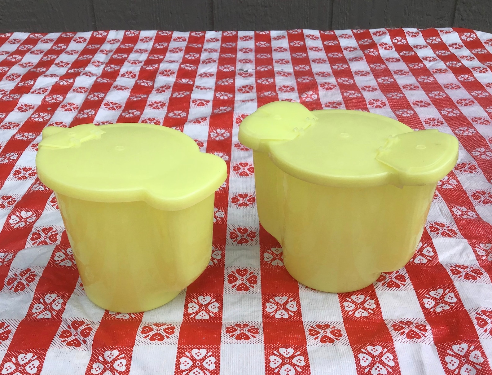 Vintage Tupperware Sugar and Creamer Set in Bright Yellow Etsy