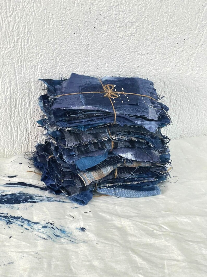 Shibori Boro Fabric Patch Kit Etsy