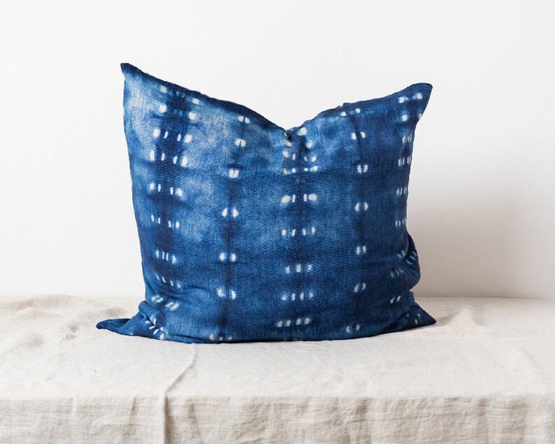 Shibori Indigo Pillow Cover Etsy