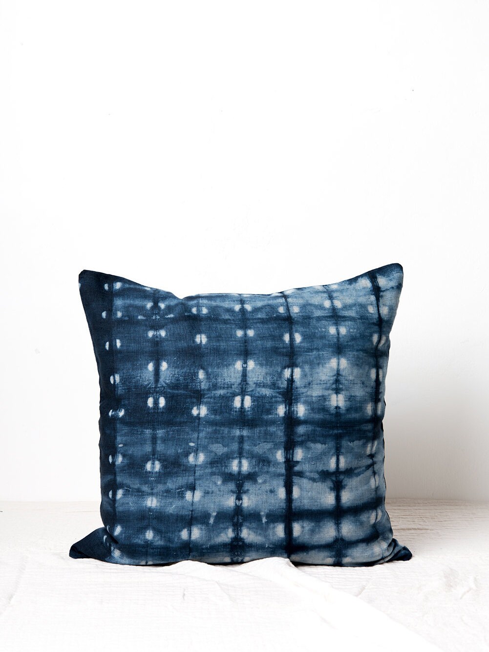 Indigo Shibori Housses d'oreiller en Lin
