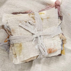 Eco dyed textiles, fabric scraps pack