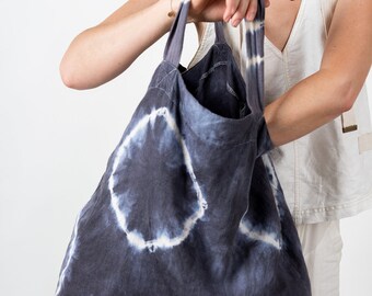 Shibori Linen Bag
