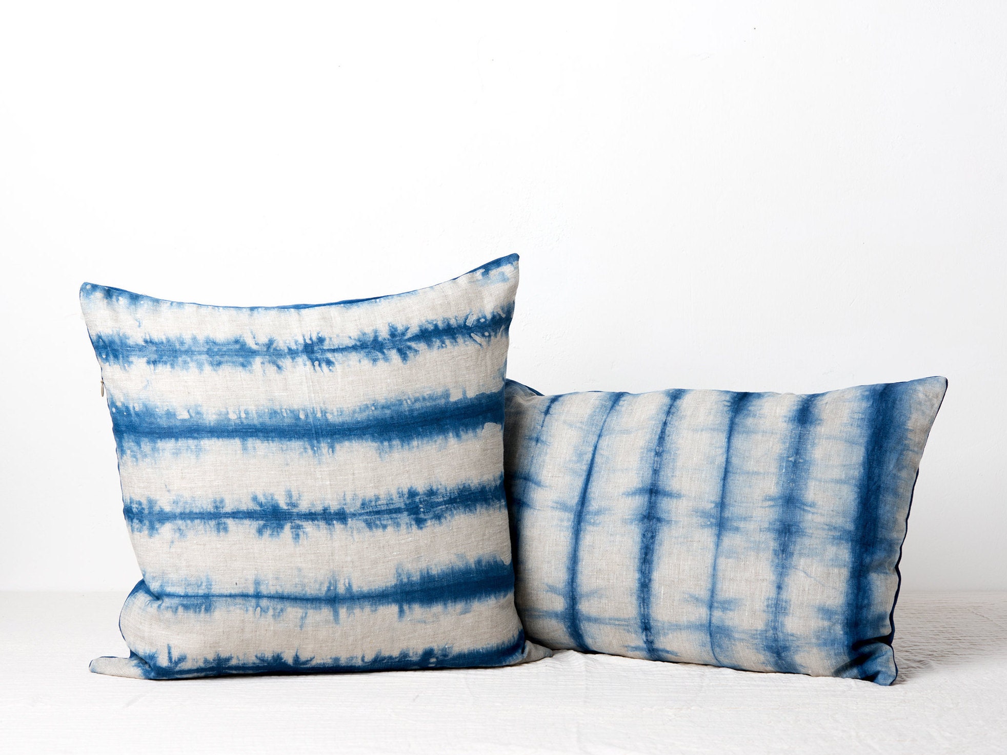 Shibori Pillow cover Minimalist Striped shibori pillows Etsy