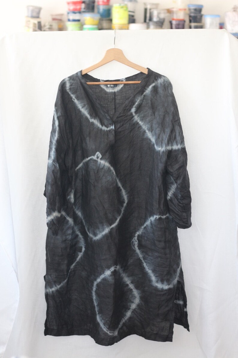 Shibori Indigo Linen dress