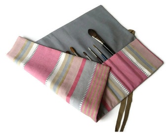 Paint Brush Roll Pink Artist Brush Holder Creative Artist Gift