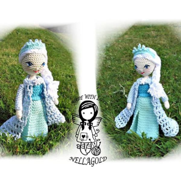 Crochet PATTERN, FROZEN, Queen Elsa, Amigurumi Crochet Doll, DIY Pattern 110, Instant Download