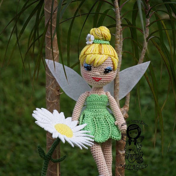 Crochet PATTERN, Crochet doll pattern, Amigurumi dolls pattern, Tinker Bell, Toy, Princess, Fairies, DIY Pattern 126, Instant Download