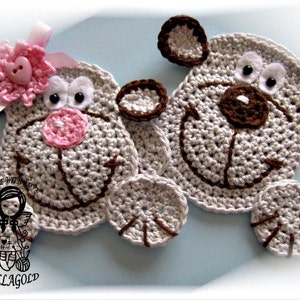 Crochet PATTERN, Applique Monkey, Aplication, Ape, DIY Pattern 20, Instant Download