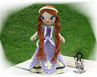 Crochet PATTERN, Crochet doll pattern, Amigurumi doll pattern, Toy, Collectors doll, Princess Sofia, DIY Pattern 122, Instant Download