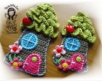 Crochet PATTERN, Applique Forest House, DIY Pattern 7, Instant Download