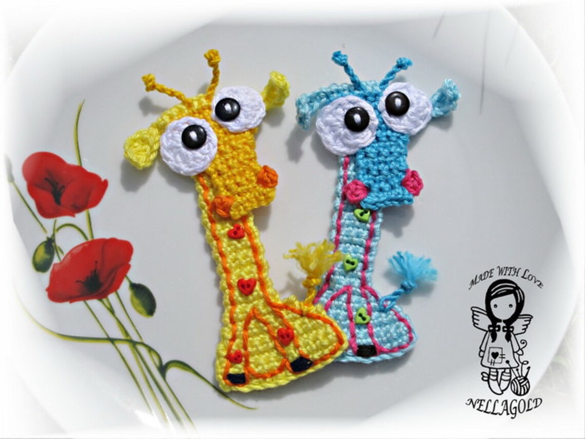 Crochet PATTERN Applique Giraffe Patch Application DIY Etsy