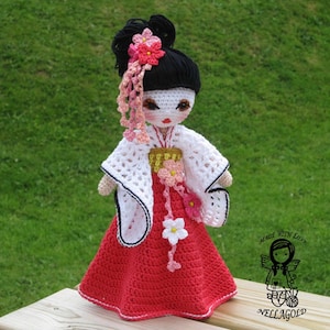 Crochet PATTERN, Crochet doll pattern, Amigurumi doll patterns, Crochet Toy, Collectors doll, Geisha, DIY Pattern 123, Instant Download