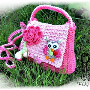 Crochet PATTERN, Crochet bag pattern, Crochet purse pattern, Crochet Owl pattern, Handbag with Owl in Love, DIY Pattern 22, Instant Download