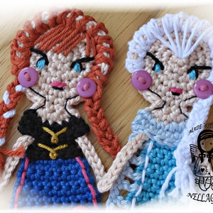 WZÓR NA SZYDEŁKO, FROZEN, Aplikacja, Księżniczka Anna, Królowa Elsa, Specjalna oferta 2w1, Wzory DIY 113 i 114, Natychmiastowe pobranie