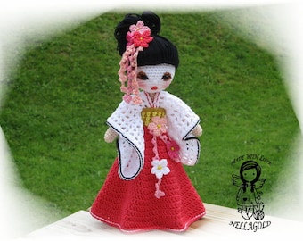 Crochet PATTERN, Crochet doll pattern, Amigurumi doll patterns, Crochet Toy, Collectors doll, Geisha, DIY Pattern 123, Instant Download