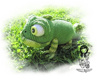 Crochet PATTERN, Toy, Chameleon, Amigurumi, Lizard, Gecko, DIY Pattern 61, Instant Download