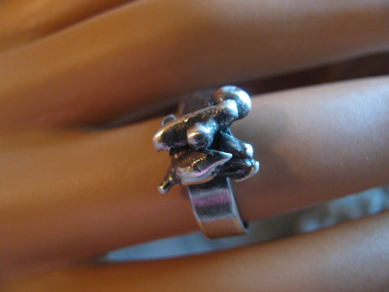 Rustic Thomas Burton Collection Toniraecreations Industrial Recycled Rough OOAK Sz 7.5 Sterling Silver Ring Heavy Duty One of a Kind